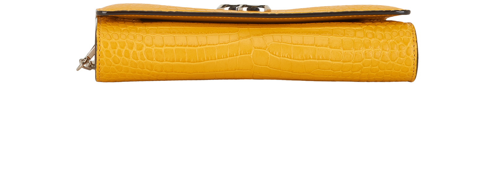Croc Embossed Varenne Clutch, &pound;420, Handbags, Yellow, Leather, Top view